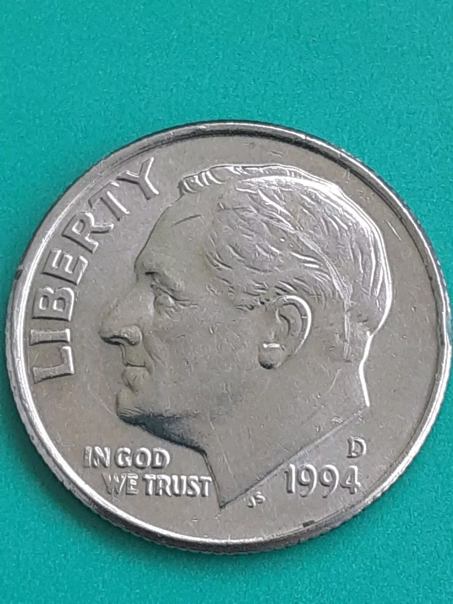 1994-D Roosevelt Dime Rare Machine Doubling Misaligned Error | eBay