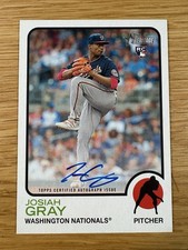 2022 Topps Heritage Josiah Gray Rookie Autograph Card Washington Nationals RC