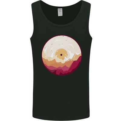 Vinyl Landscape Record Mountains DJ Decks Mens Vest Tank Top