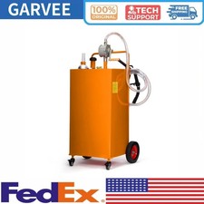 30-Gallon Fuel Caddy Transfer Tank with Manual Pump Mobile Gas  Diesel Farm