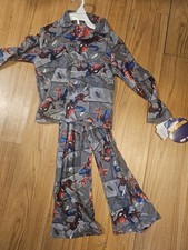 Spiderman 2 Pice Pajama Set Boys Youth Size 6 Gray Marvel