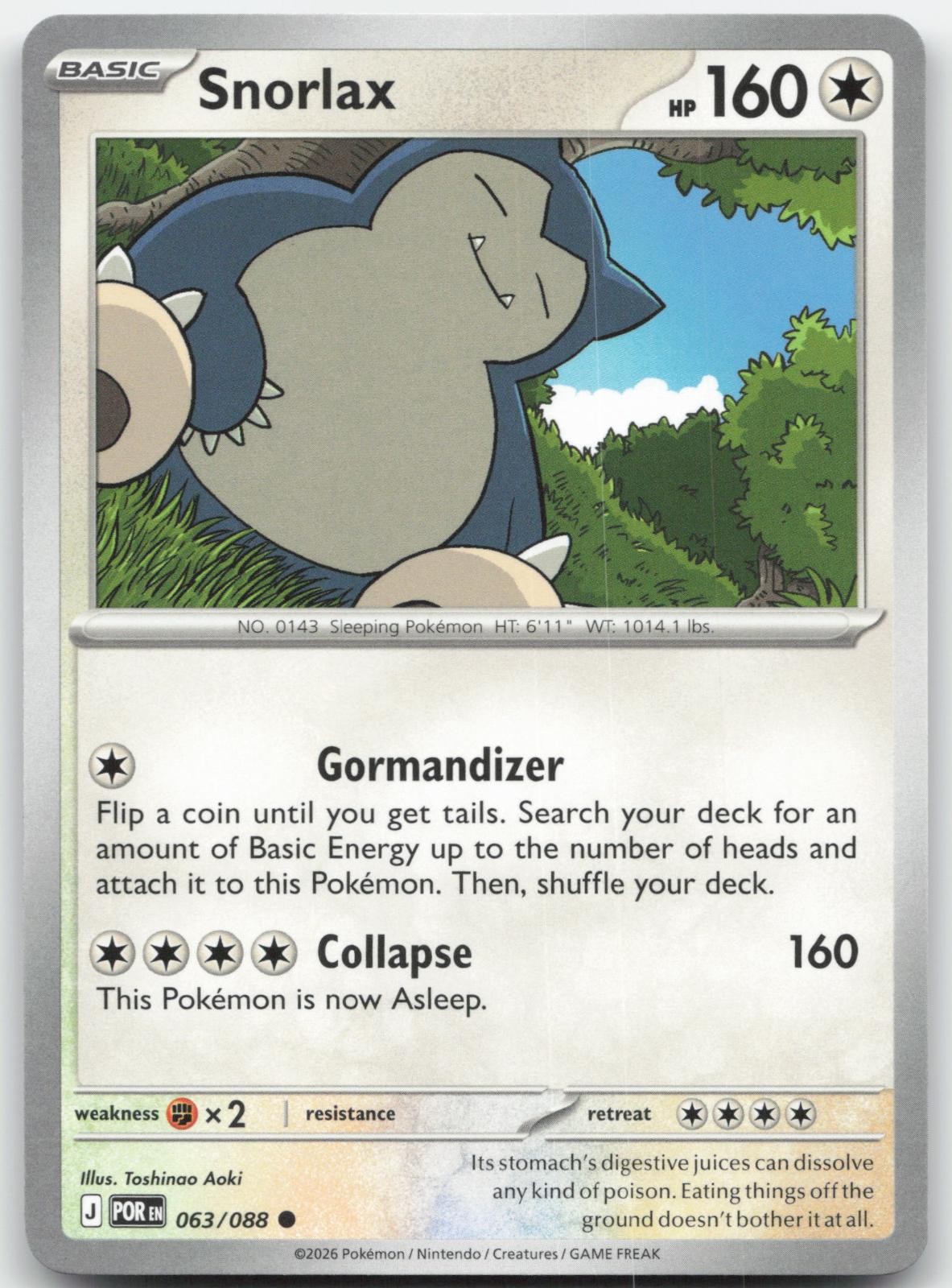 Snorlax 063/088 Common Perfect Order Pokemon Near Mint