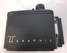 Graflex 22 Graphic 120 Roll Film Holder/ 2x3/12 Exposure/6x6cm /Film Tested EXE