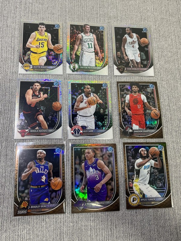 2025-26 Bowman Chrome lot of 9 Mojo + Reptilian Refractors (NBA)