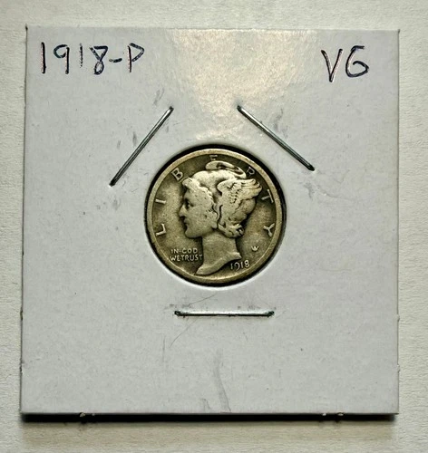 1918-P Mercury Dime SILVER - Very Good (VG)