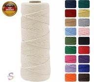 2mm Off-White Makramee Garn, 100m Makramee Baumwollgarn 2mm/3mm, Baumwollkordel
