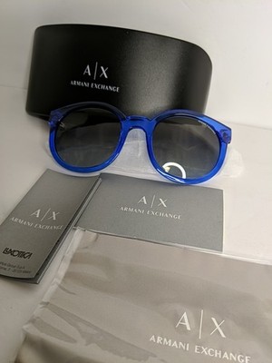 A|X Armani Exchange AX4057S Sunglasses 821011-53 Transparent Blue Frame
