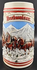 Anheuser Busch Budweiser CS63 Snow Capped Mountains Vintage 6 1/4" Stein 1985