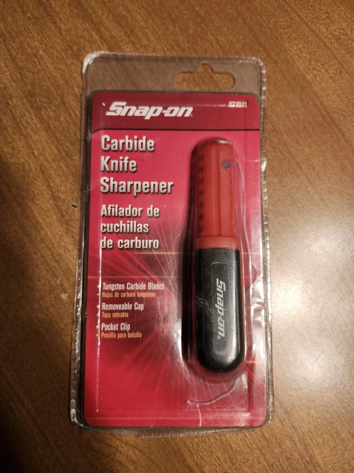 Snap On Carbide Knife Sharpener New 871011 Removable Cap Pocket Clip