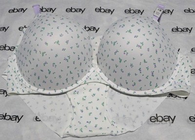 NEW Victoria's Secret Pink Super Push-Up Bra Floral 40D & Hiphugger Set XL VS