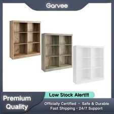 6-Cube 53" Tall Open Bookshelf 3-Tier Wood Organizer for Home Office Storage