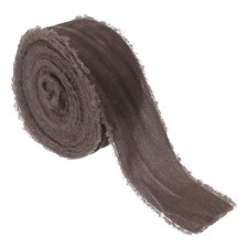 Velvet Ribbon 1-1/2"x3Yd Handmade Frayed Vintage Ribbons Deep Purple