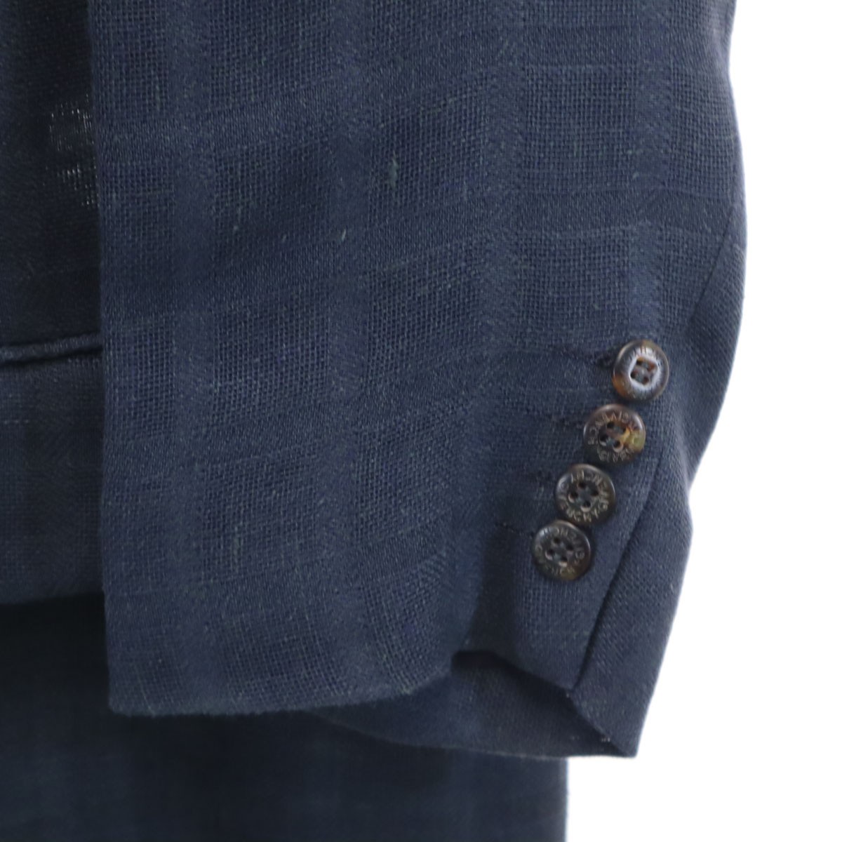 GIVENCHY 90s Linen Old Check Pattern tailored jac… - image 4