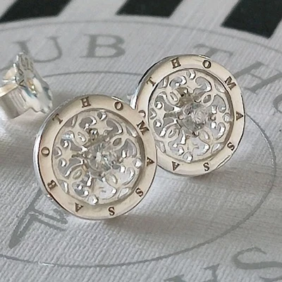 Thomas Sabo Ohrstecker Blüte Arabeske Ornament Ohrringe Zirkonia Sterlingsilber - Bild 1 von 4