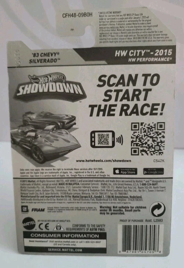 Filtros de aceite Hot Wheels 2015 HW City - '83 Chevy Silverado marco naranja sin usar, en caja raro Foto 4 de 4