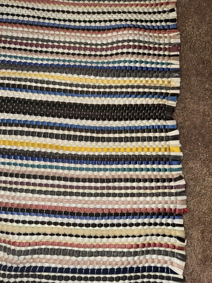 "Alfombra de tiro de trapo vintage multicolor 22"" X 44""" Foto 4 de 4