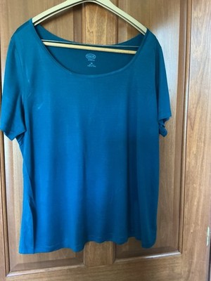 Talbots Short Sleeve Blue/green Top, Silk, 2X, Great Condition 