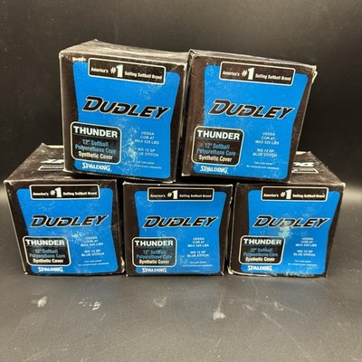 4 Balles De Softball Dudley Thunder 12, Compression Mid, COR .47, Point Bleu