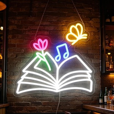 Neon Magic Book, LED Bookmark, Book Club Lights, Nursery