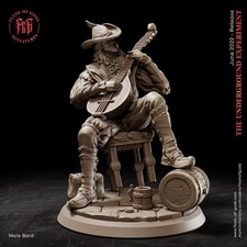 Male Human Bard Unpainted Miniature  D D DnD Mini