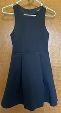 Lulus Mini Dress Pleats Cage Back Black XS
