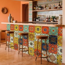 Multicolor Bohemian Moroccan Tile Vinyl Wall Stickers Peel Stick Decals 197"