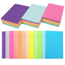 SACATR 36 Pads Lined Sticky Notes, Sticky Note Pads 4x6 inches, 12 Bright Col...