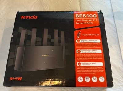 TENDA BE5100 DUAL BAND WIFI 7 ROUTER 1X2.5G 3X1G PORTS RE6L PRO - BLACK