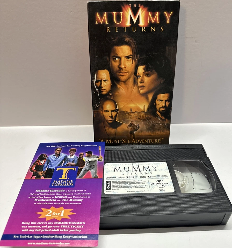 THE MUMMY RETURNS VHS 2001 BRENDAN FRASER UNIVERSAL ADVENTURE HORROR MOVIE RARE - Image 3 of 3