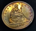 1891 Seated Liberty Silver Quarter 25c High Grade BU/UNC Strong Luster & Toning