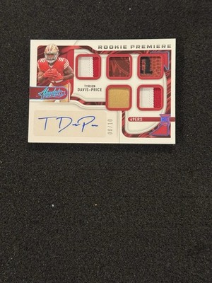 2022 Absolute Football #226 Tyrion Davis-Price Rookie Premier Auto /10 (MEM)