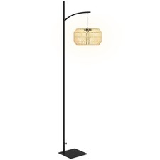 Solar Stehlampe Rattan Solarlampen mit Lichtsensor Automatische Solarleuchte