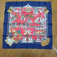 HERMES Carre 90 Au FIL de la SOIE Silk Scarf Women Auth