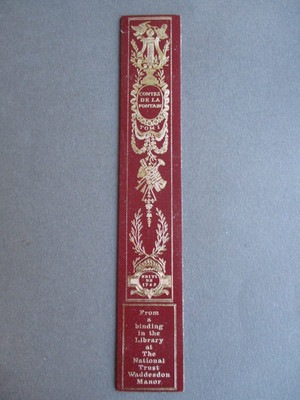 Leder LESEZEICHEN WADDESDON MANOR Bibliothek Bucheinband The National Trust Burgund