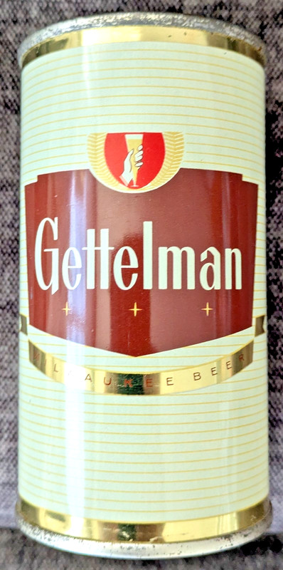 GETTELMAN FLAT TOP BEER CAN BANK TOP