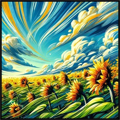 30 Custom Windy Sunflower Field Personalized Address Labels