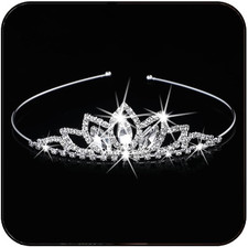 Silver Crystal Tiara Crowns Rhinestone Birthday Crowns Headband Tiaras for Women