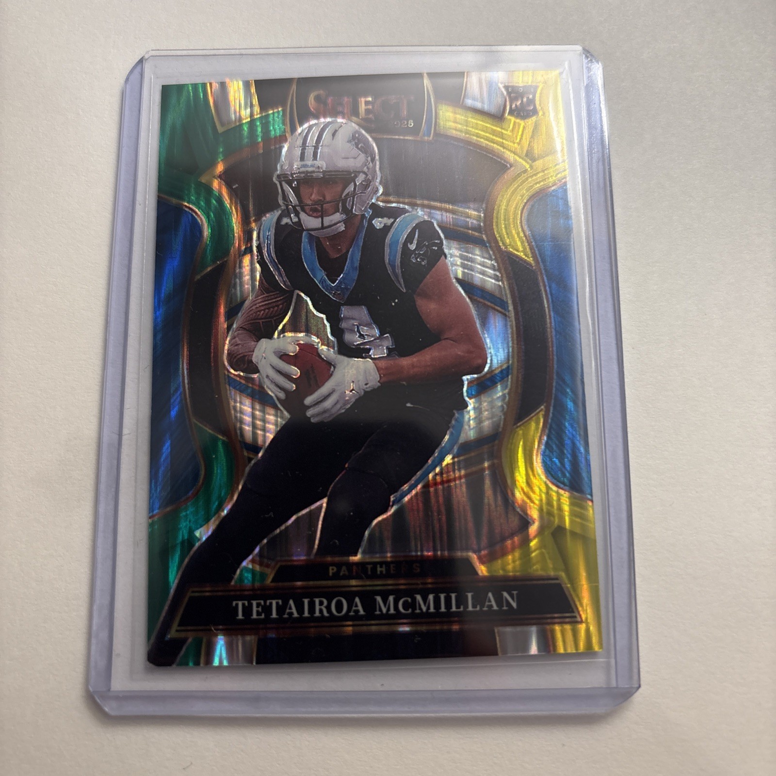 2025 Panini Select - Concourse Tetairoa McMillan #44 Green & Yellow Shock RC