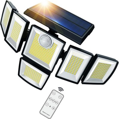 Solar Security Light Outdoor 6 head 7000K 3000LM LED Motion Sensor IP65