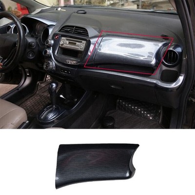 For Honda Fit Jazz 2008-13 Carbon Fiber ABS Central Console Dashboard Strip Trim