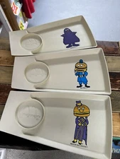 Vintage 1970's McDonald's Child Serving Meal Trays with Drink Holder