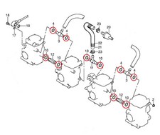 SUZUKI GSF600 650 Bandit 00-06 Carb Fuel T Piece & Connector O Ring / Seal KIT