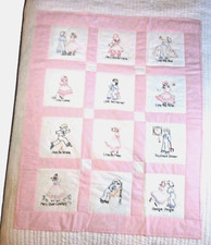 Jack Dempsey Needle Art Nursery Rhymes Nursery Quilt Hand Sewn  Embroidered