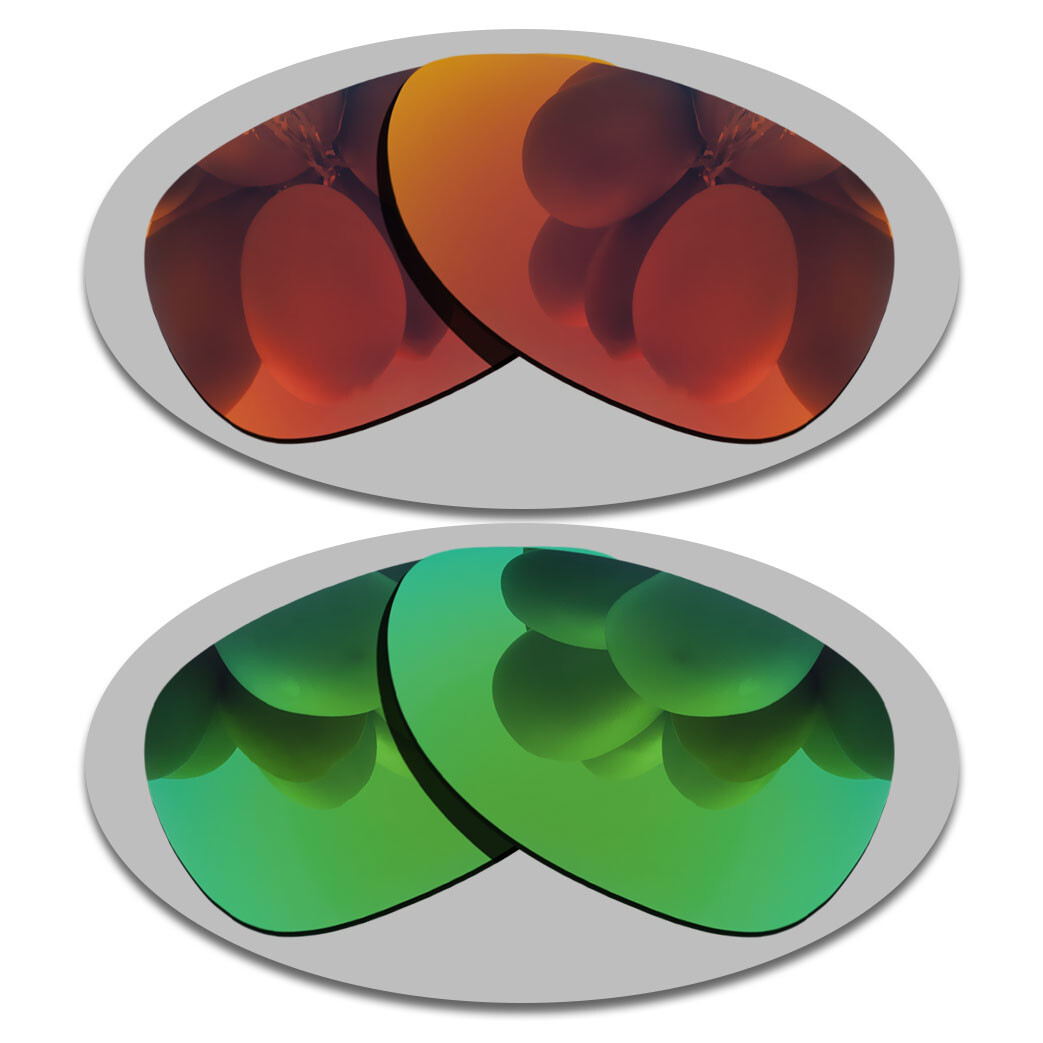 Fire Red&Green Polarized Lenses Replacement For-Oakley Felon