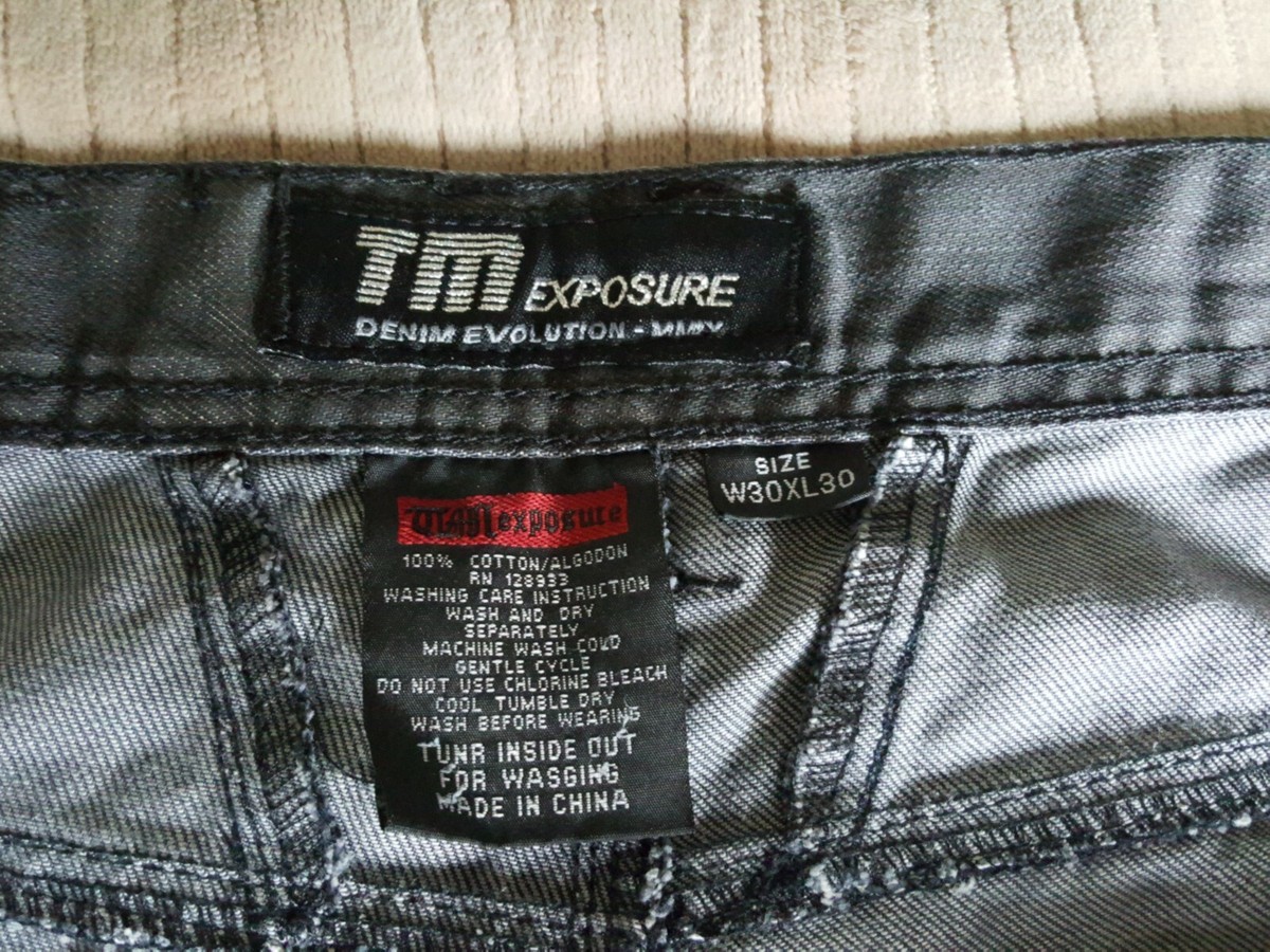 TM Exposure Denim Evolution Gray Jeans Men Size W30 x XL30
