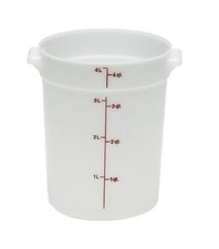 Round Plastic Container, White, 4 Quart -- 1 Piece