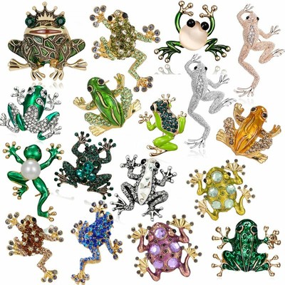 Animal Frog Crystal Rhinestone Enamel Brooch Pin Costume Party Jewelry Gift Hot