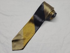 Vintage Wemlon Wembley Men's Neck Tie Gold Black Striped 100 Polyester