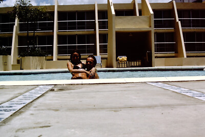June 1975 ESJ Towers Hotel Pool People  Isla Verde Puerto Rico Photo Slide AE-A
