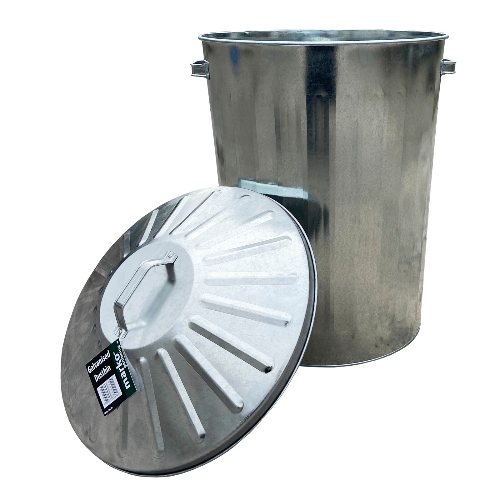 2x Large Galvanised Metal Dustbin Rubbish Garden outdoor animal feed